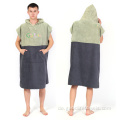 Benutzerdefinierte Mikrofaser -Baumwollstrand -Surf Poncho Handtuch wechseln